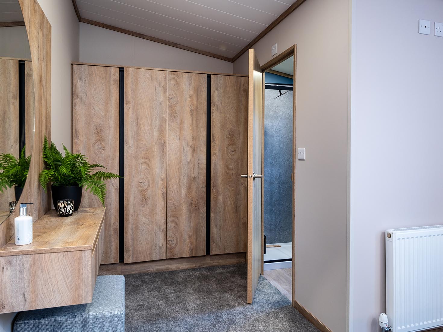 Ash Lodge bathroom facilities, modern Lake District lodge